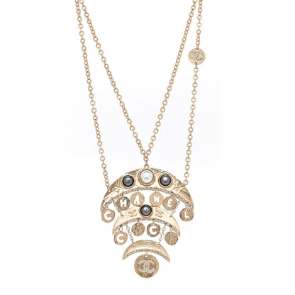 Chanel Crystal CC Pearl Drop Pendant Necklace 1 of 6