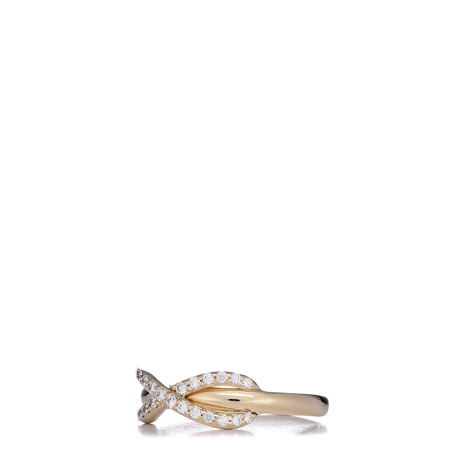 Tiffany 18K Yellow Gold Diamond Infinity Ring 47 4.25 3 of 5