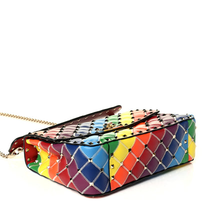 Valentino Garavani Lambskin Medium Rockstud Spike Shoulder Bag Rainbow 3 of 8