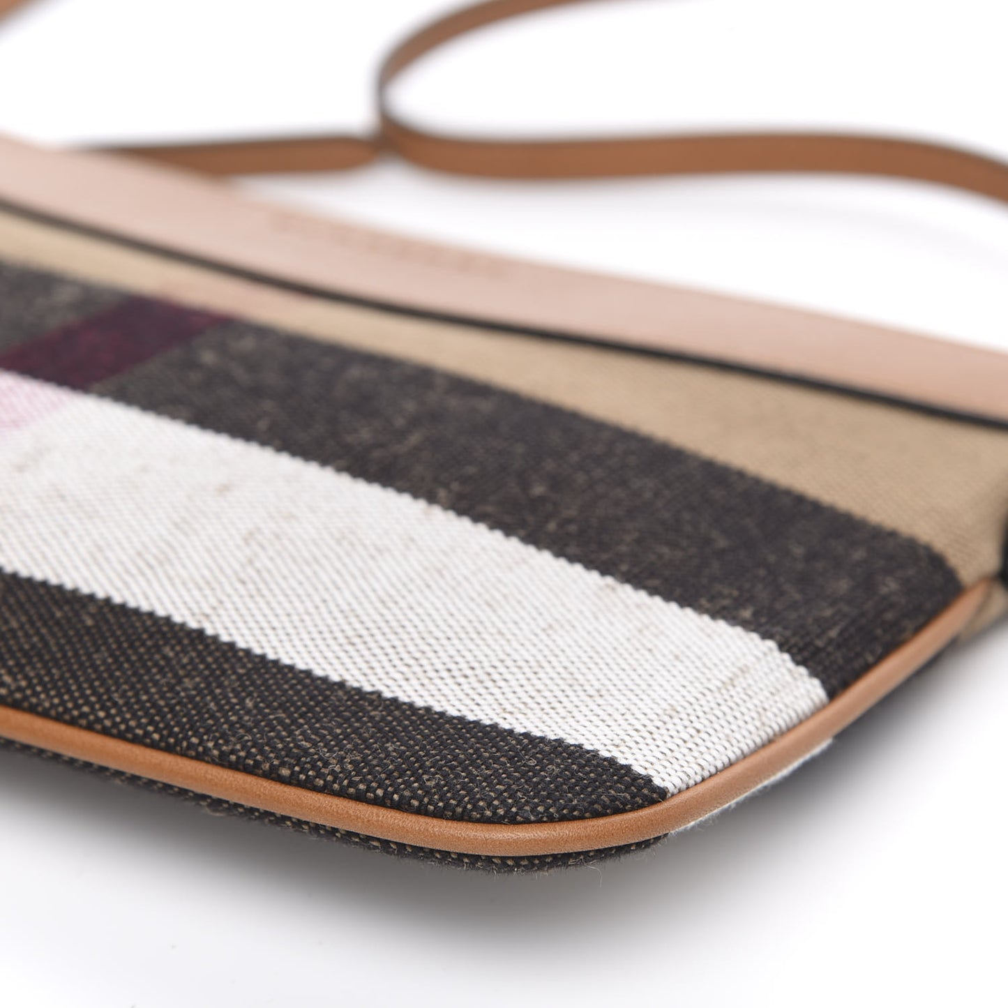 Mega Check Peyton Crossbody Clutch Bag Saddle Brown