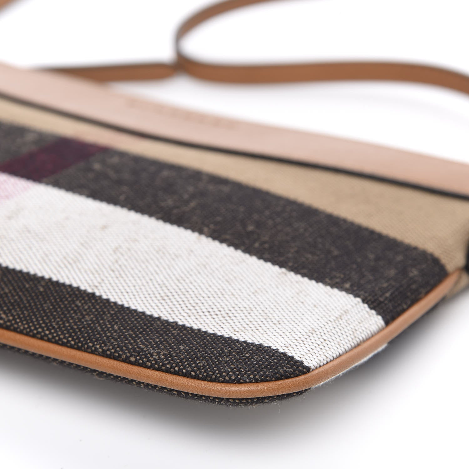 Burberry Mega Check Peyton Crossbody Clutch Bag Saddle Brown 11 of 12