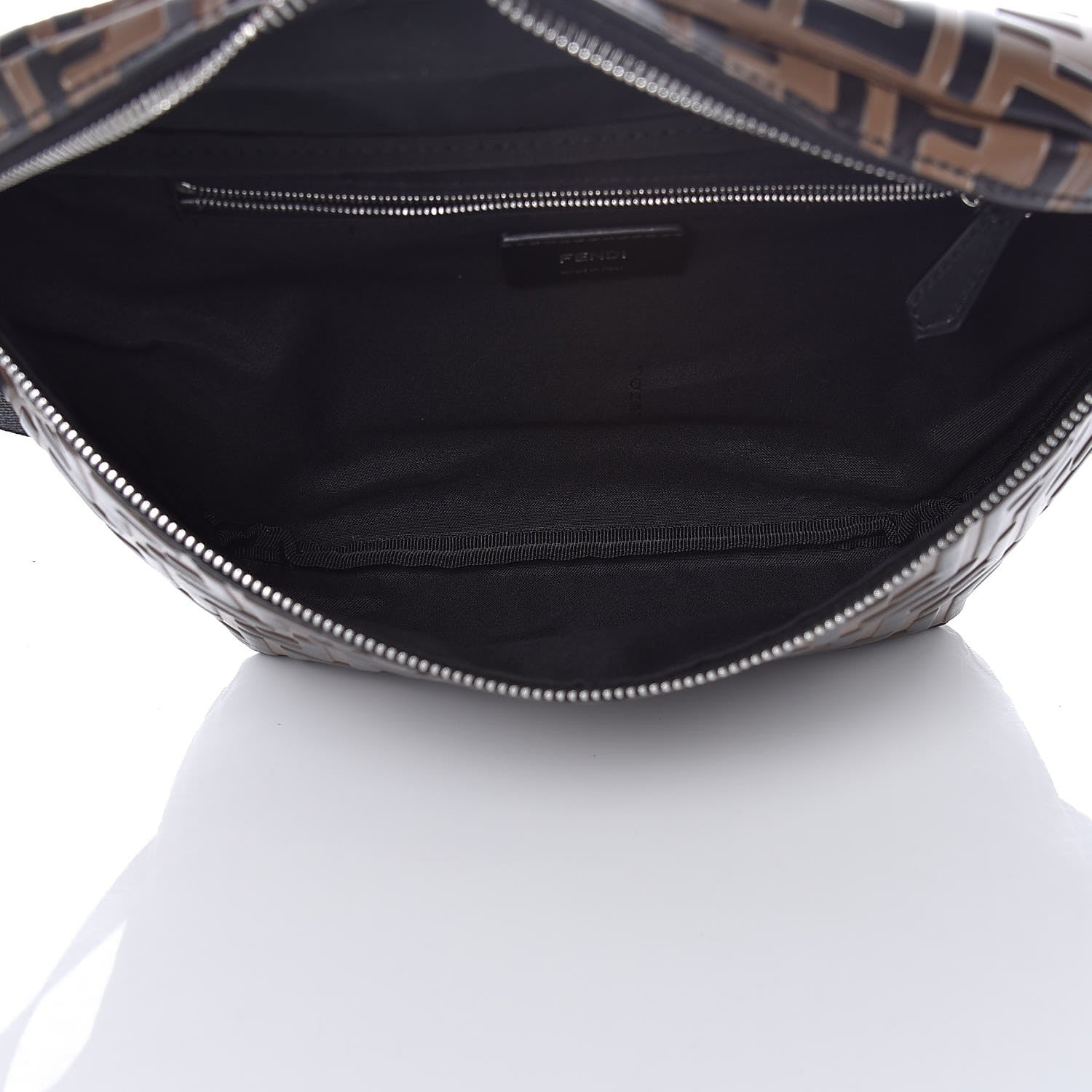 Fendi Vitello Century Bi-Color FF 1974 Embossed Belt Bag Maya Black 5 of 7