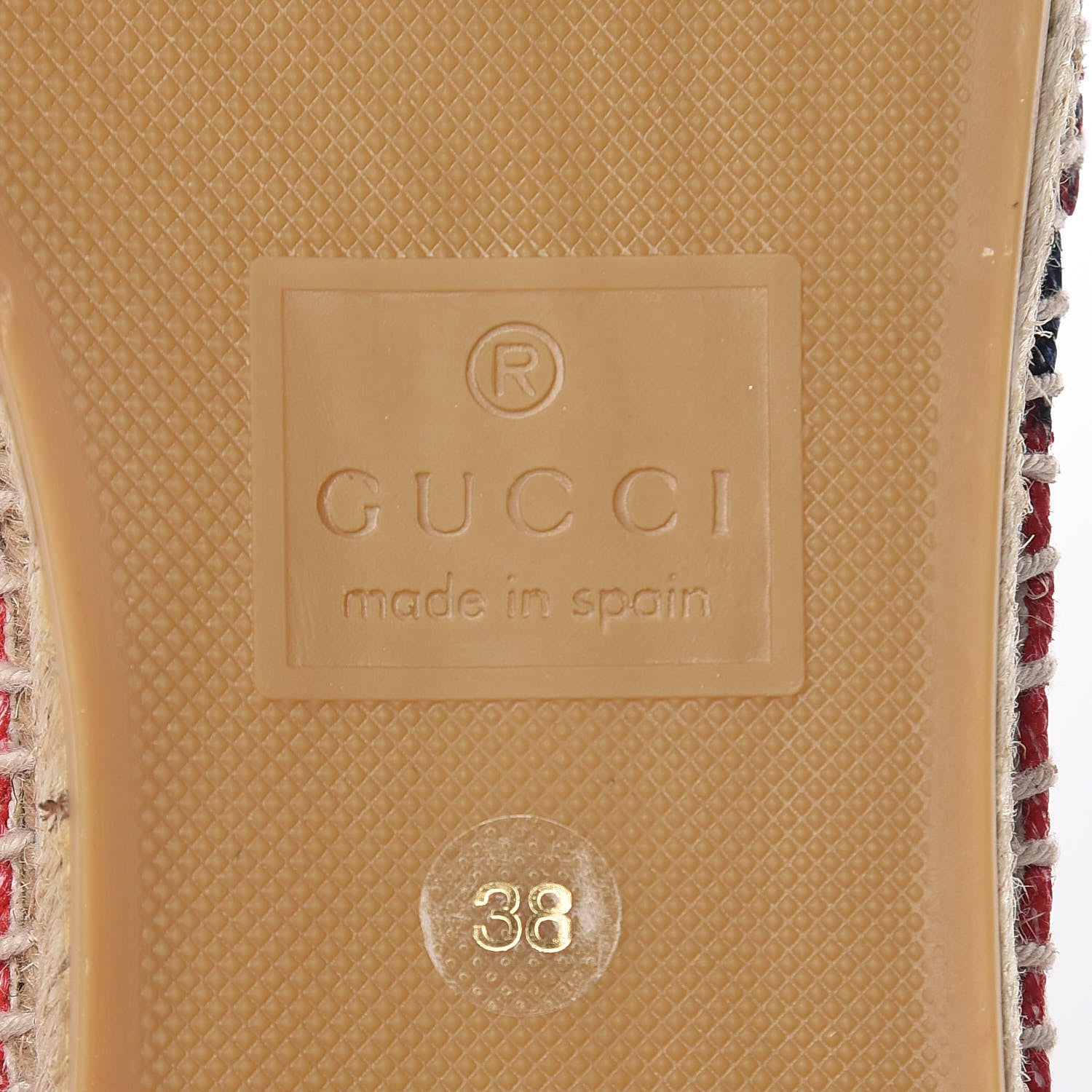 Gucci Canvas Sylvie Stripe Logo Womens Espadrilles 38 Mystic White Hibiscus Red Maritime 7 of 10