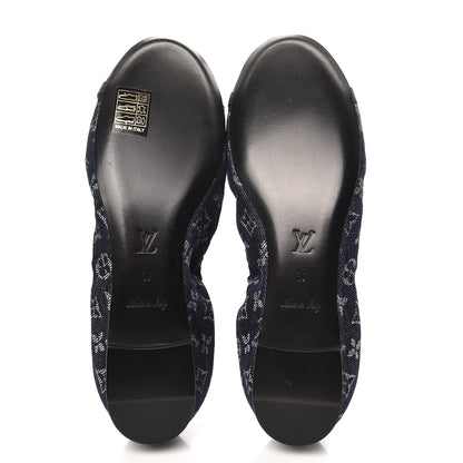 Louis Vuitton Monogram Denim Elba Ballerina Flats 37 Marine 5 of 8