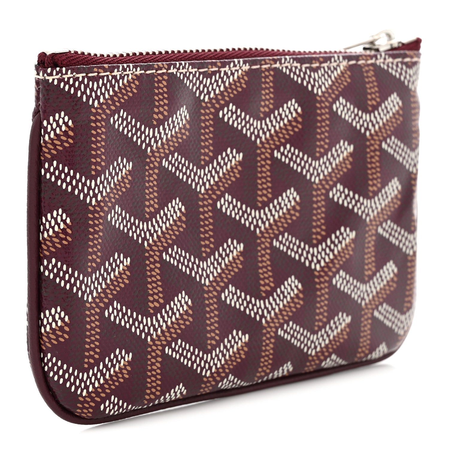Goyard Goyardine Nano Senat Key Pouch Burgundy 3 of 8