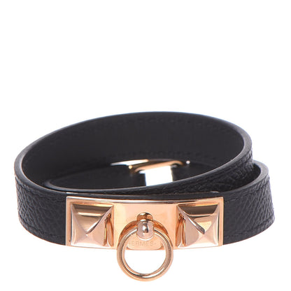 Hermes Epsom Rivale Double Tour Bracelet XS Black 1 of 8