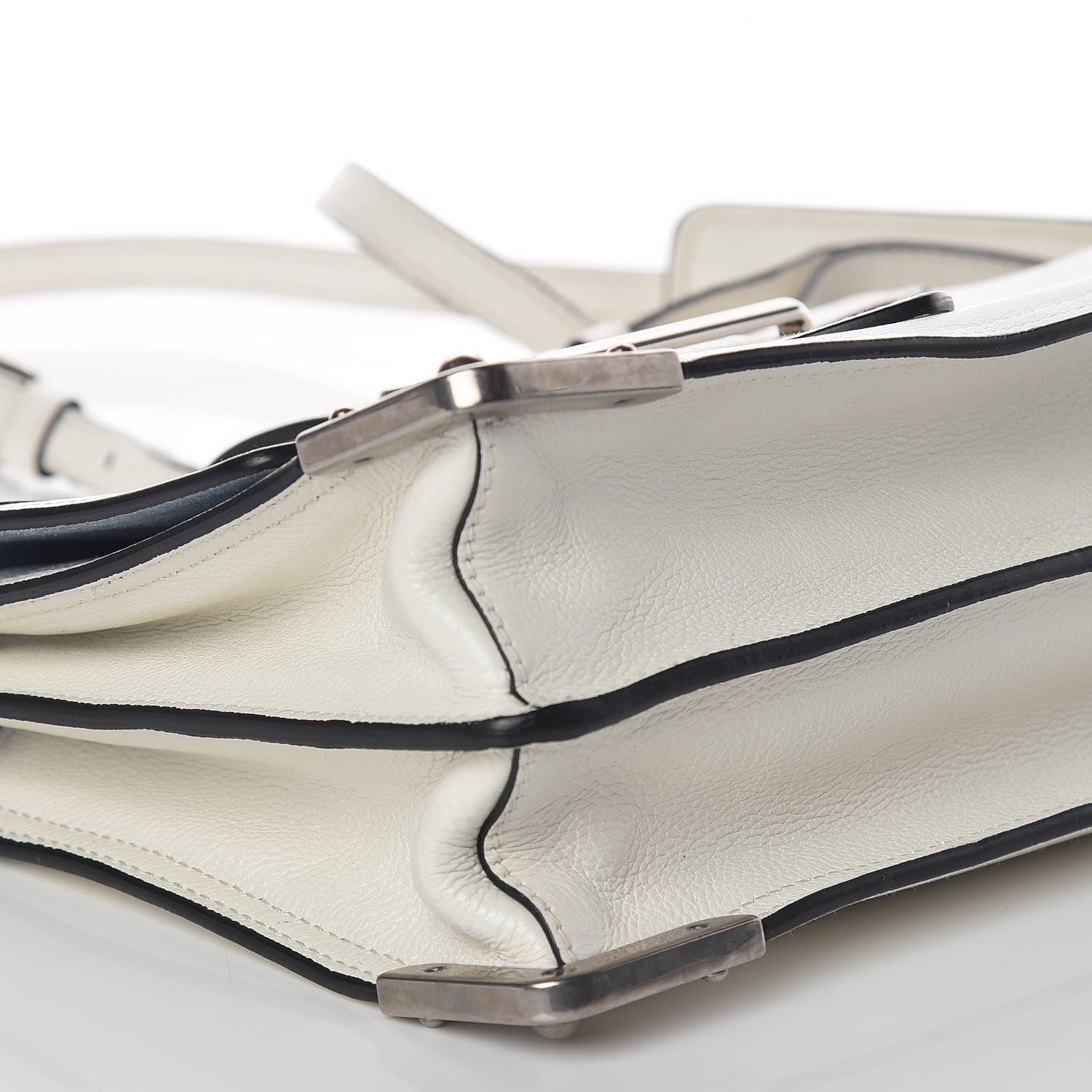 Prada Glace Calfskin Large Soft Cahier Bag White 7 of 8