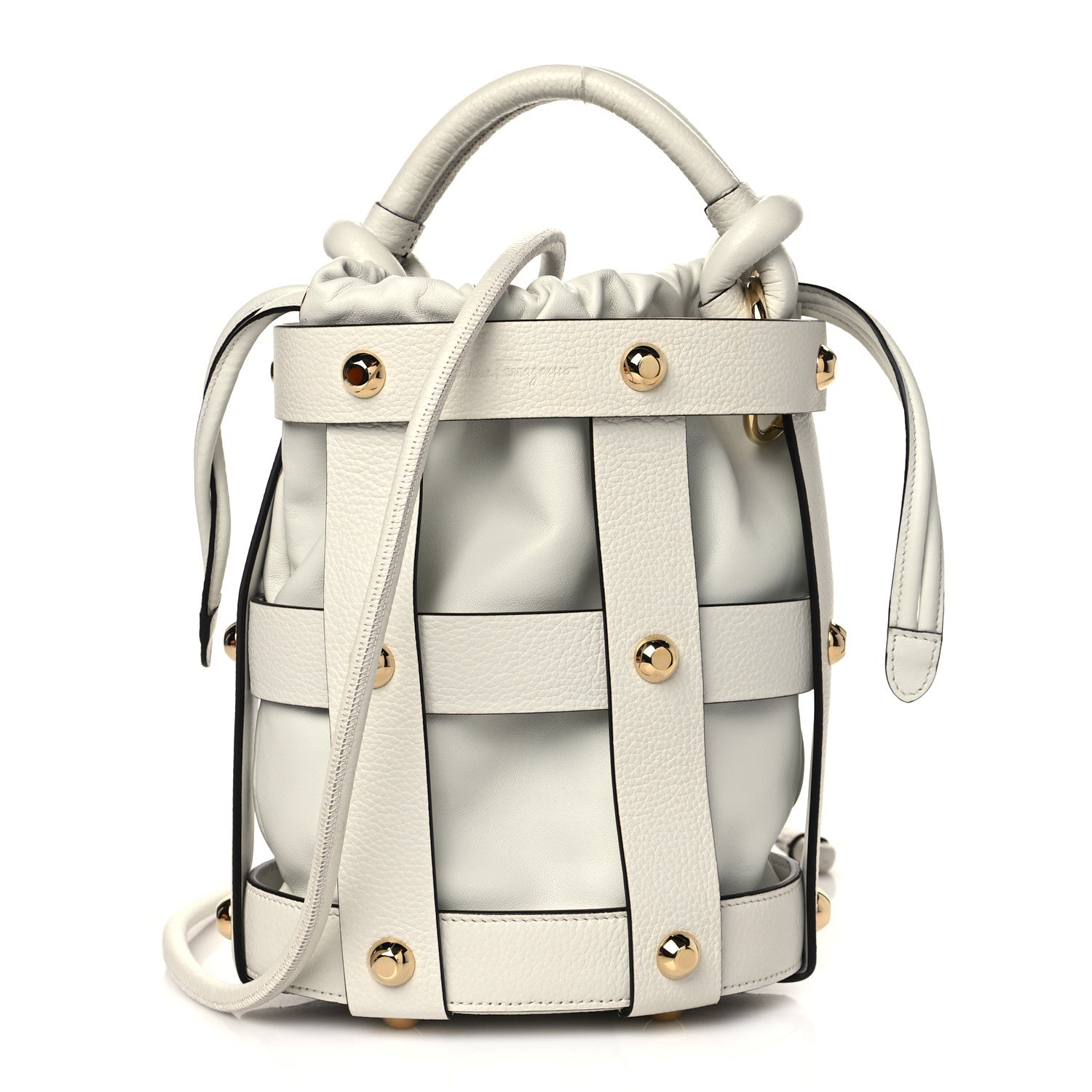 Salvatore Ferragamo Calfskin Cage Bag White 1 of 10