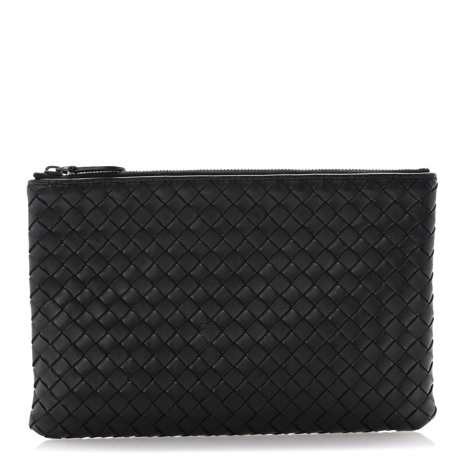 Bottega Veneta Nappa Intrecciato Flat Zip Pouch Black 1 of 12