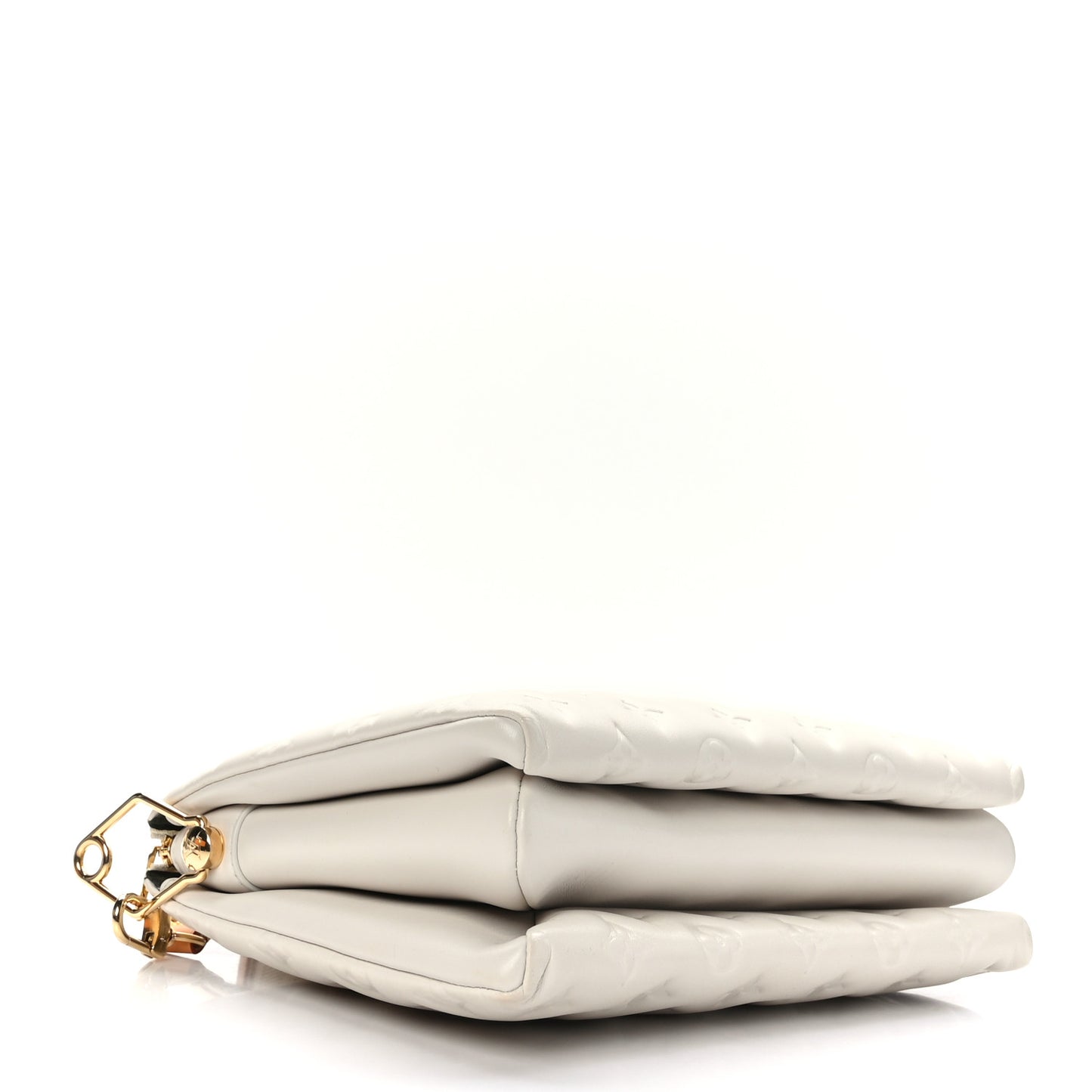 Lambskin Embossed Monogram Coussin PM Beige Cream