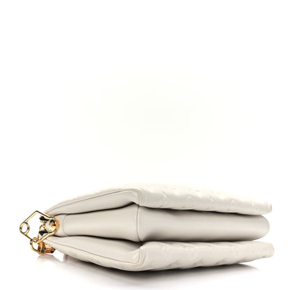 Louis Vuitton Lambskin Embossed Monogram Coussin PM Beige Cream 4 of 9