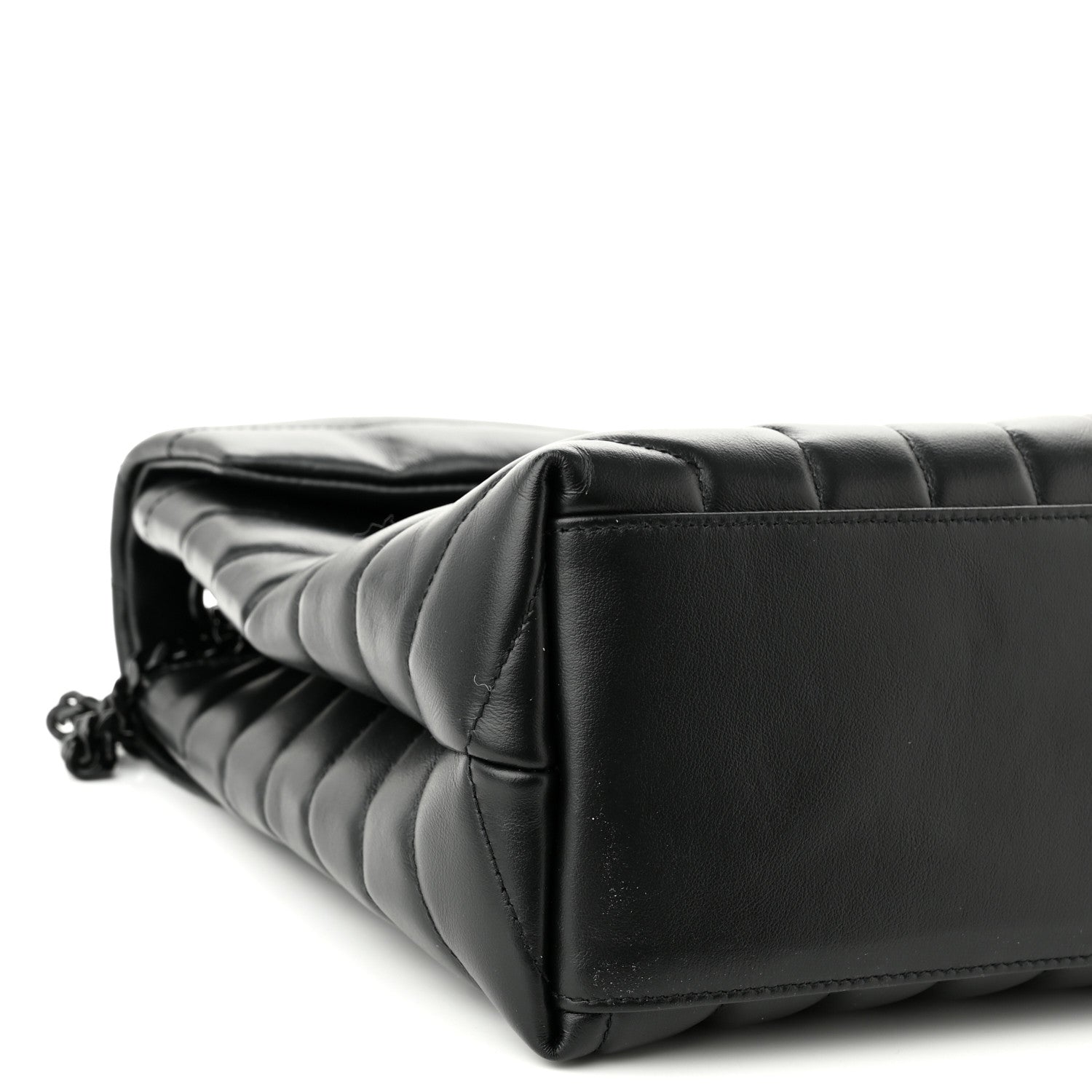 Saint Laurent Calfskin Y Quilted Monogram Monochrome Medium Loulou Chain Satchel Black 9 of 10