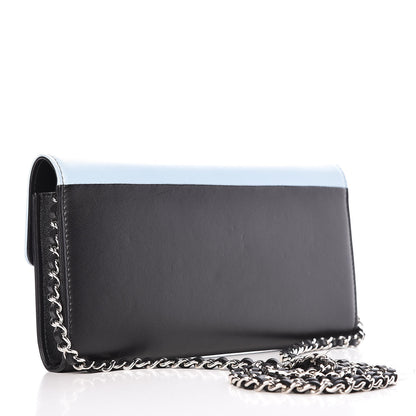 Chanel Lambskin Airlines Wallet On Chain WOC Blue Black Red 3 of 12
