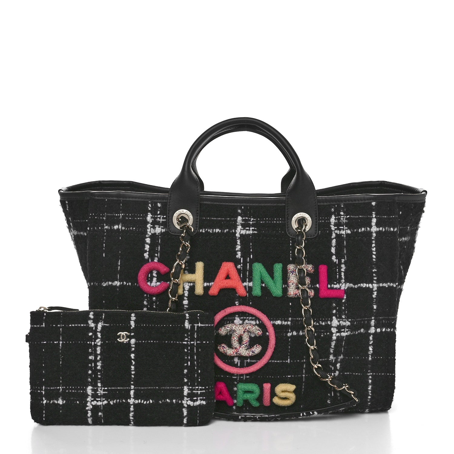 Chanel Tweed Medium Deauville Tote Black White Multicolor 11 of 11