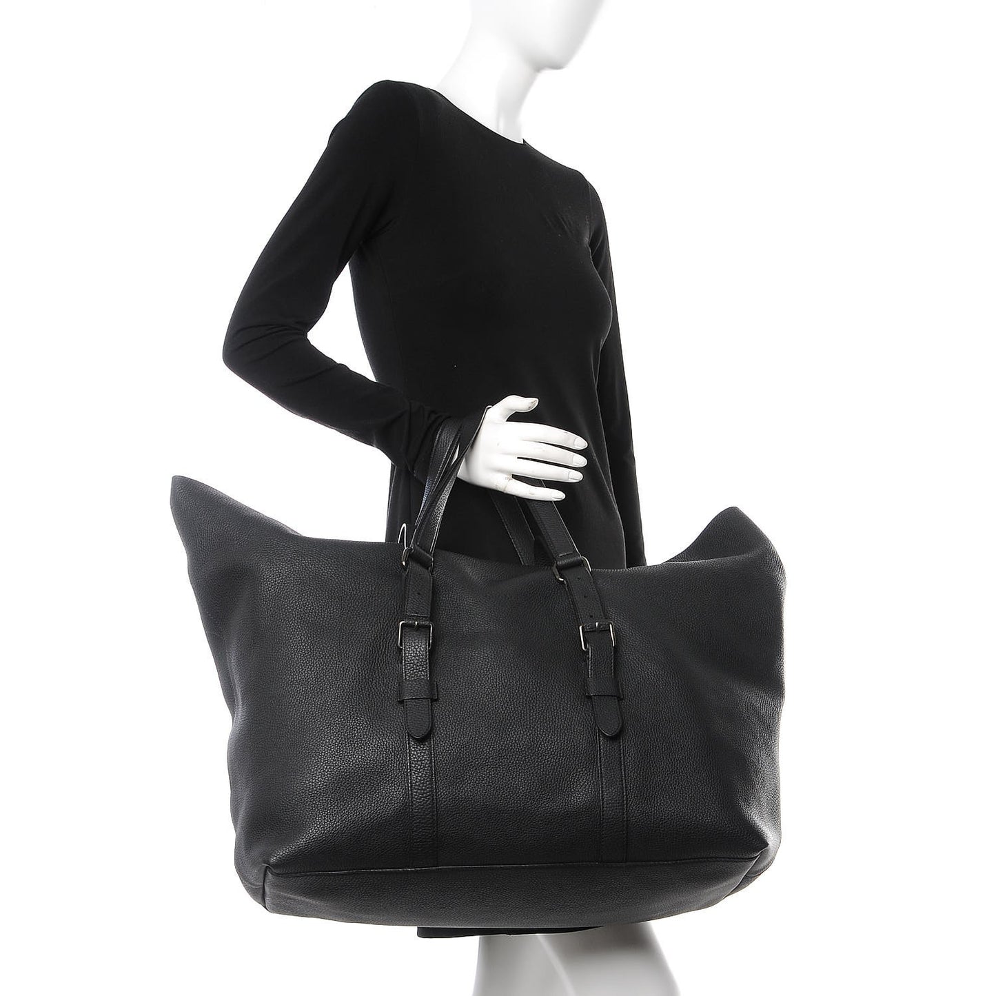 Pebbled Calfskin Carry On Duffle Black