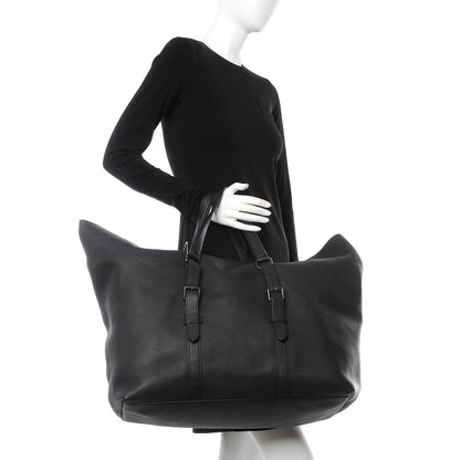 Gucci Pebbled Calfskin Carry On Duffle Black 2 of 9
