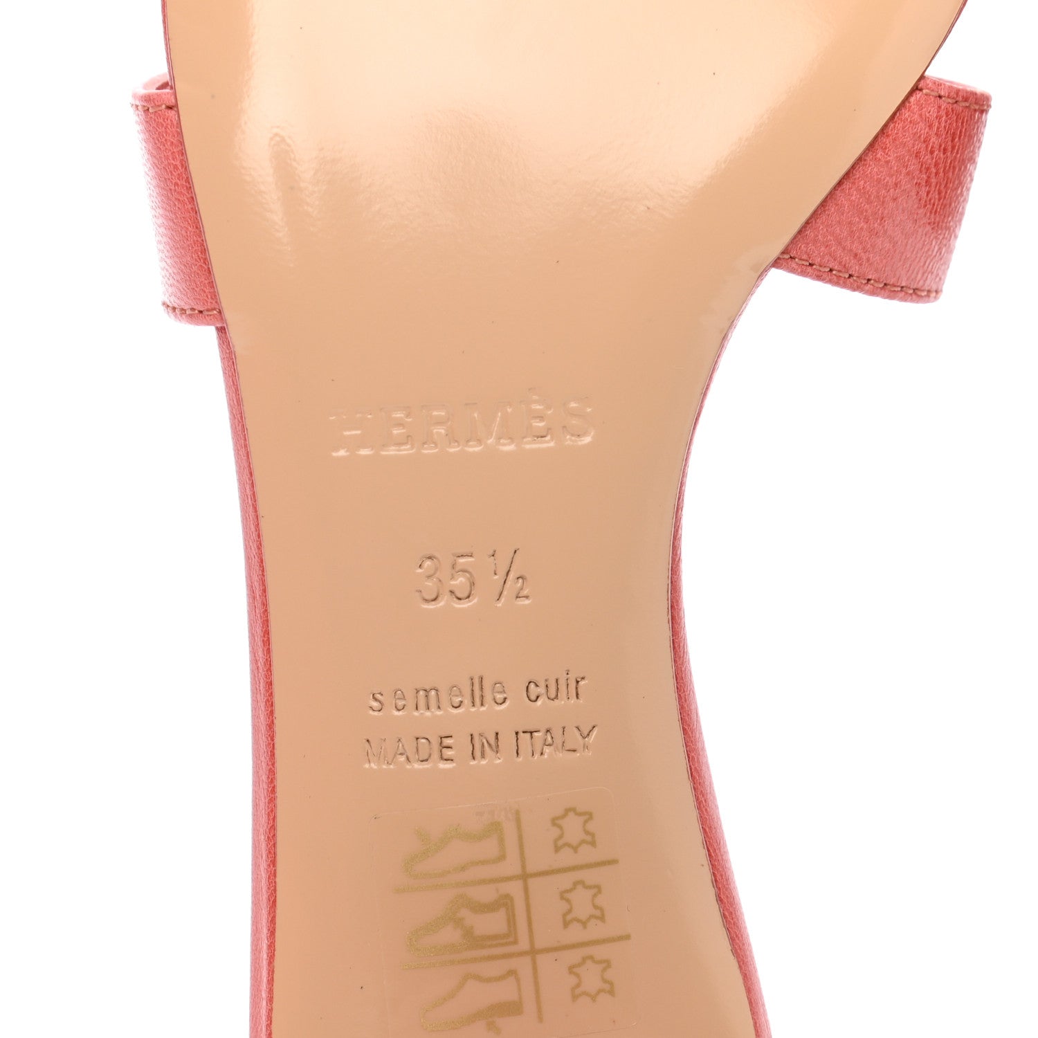 Hermes Chevre Oasis Sandals 35.5 Rouge Blush 6 of 8
