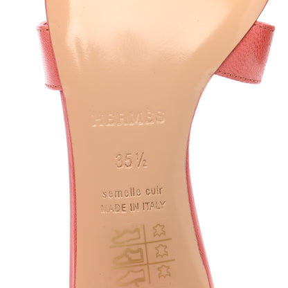 Hermes Chevre Oasis Sandals 35.5 Rouge Blush 6 of 8