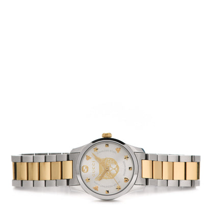 Gucci Stainless Steel 27mm G-Timeless Two Tone Cat Quartz Watch 2 of 5