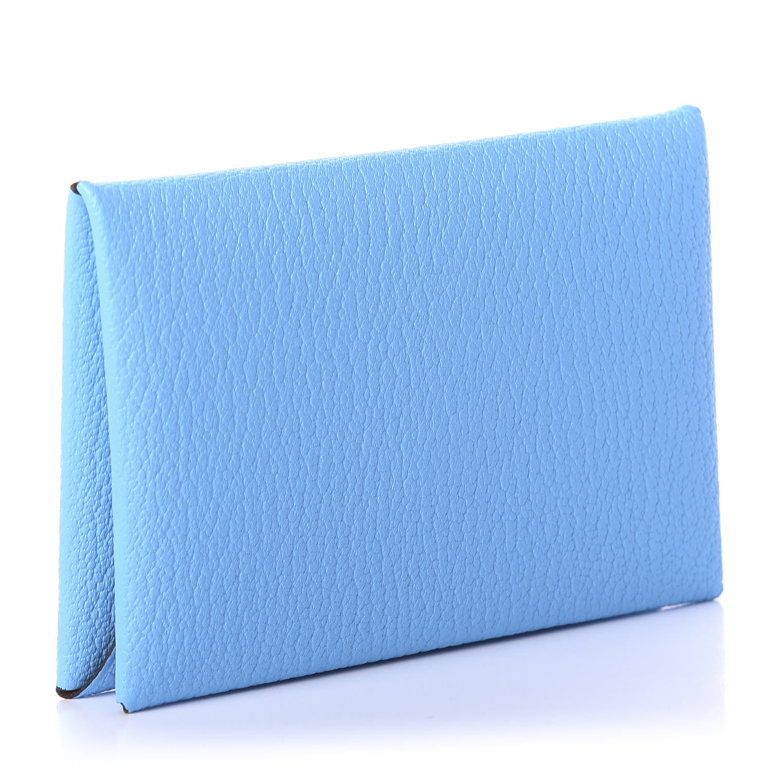 Hermes Chevre Mysore Calvi Card Case Celeste Kraft 3 of 7