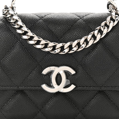 Chanel Caviar Quilted Pick Me Up Clutch With Chain Black 12 of 13