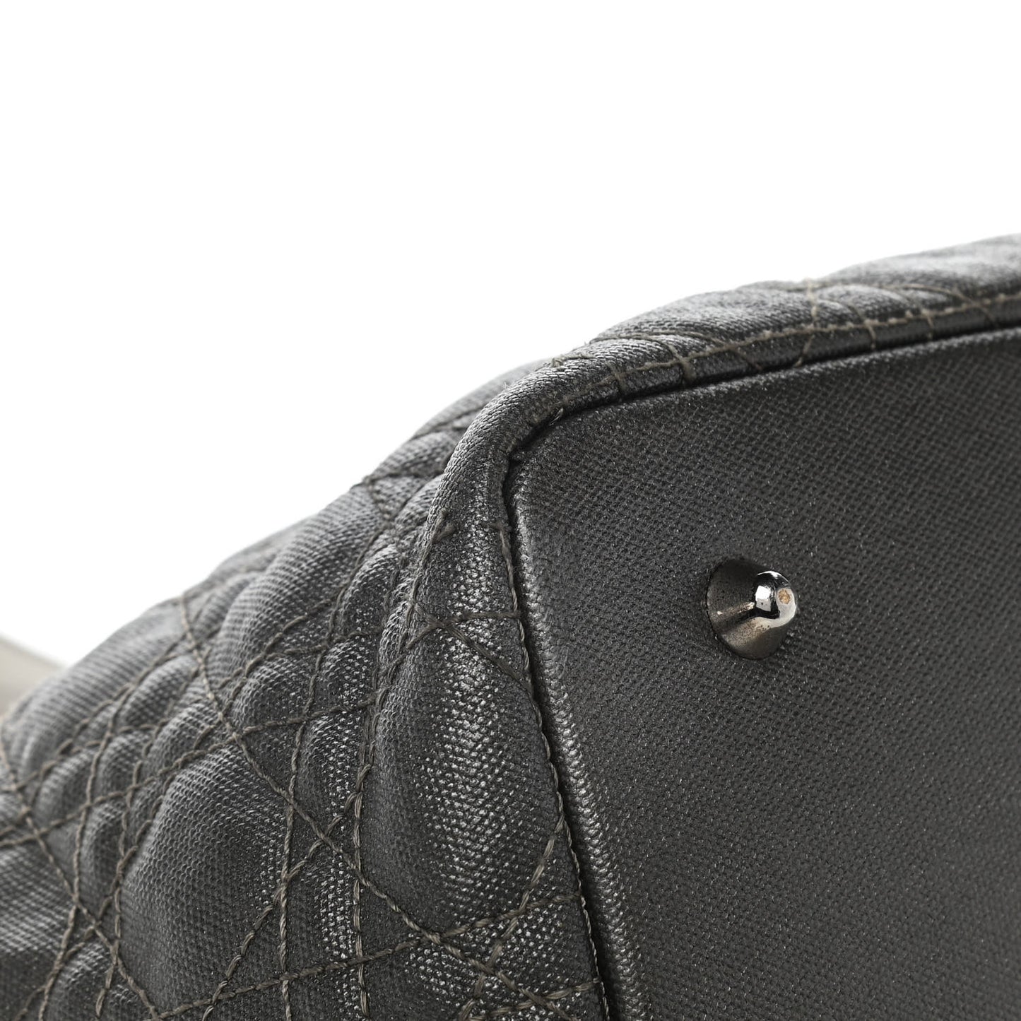 Coated Canvas Cannage Medium Panarea Tote Grey