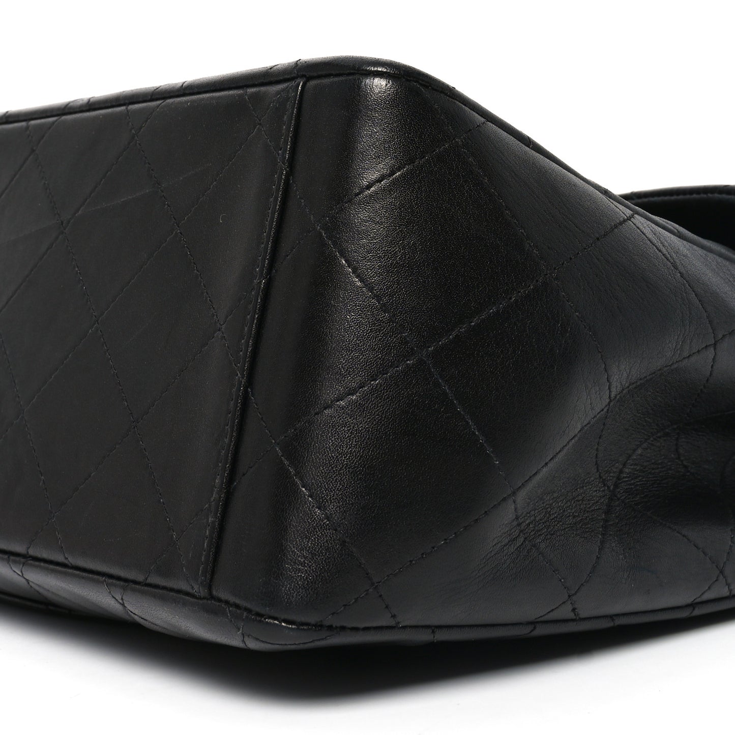 Lambskin Quilted XL Jumbo Single Flap Black