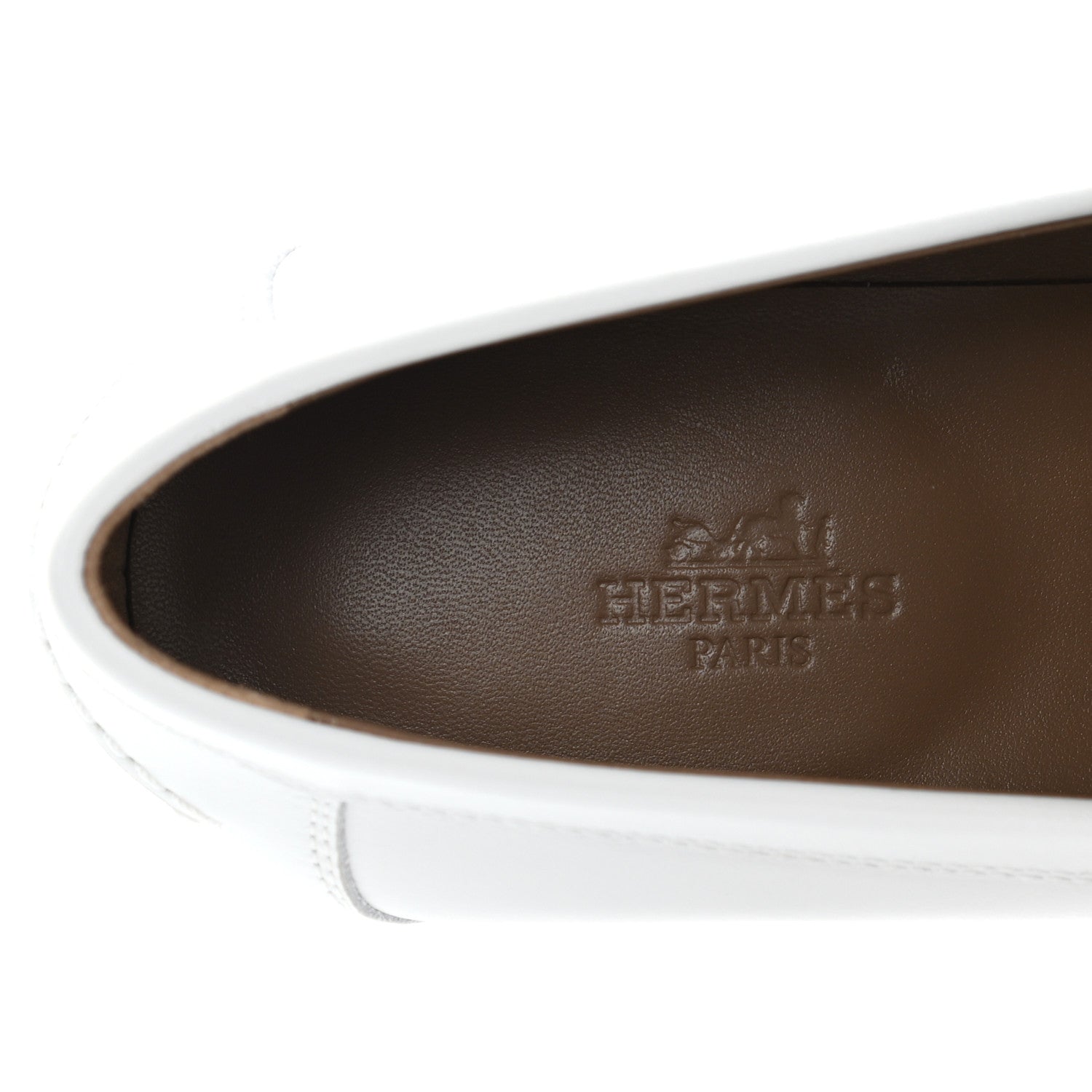 Hermes Calfskin Womens Destin Loafer 37 White 7 of 9