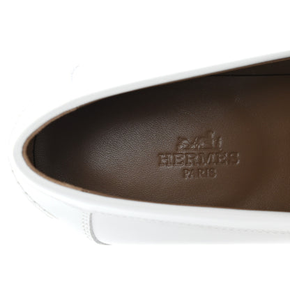 Hermes Calfskin Womens Destin Loafer 37 White 7 of 9