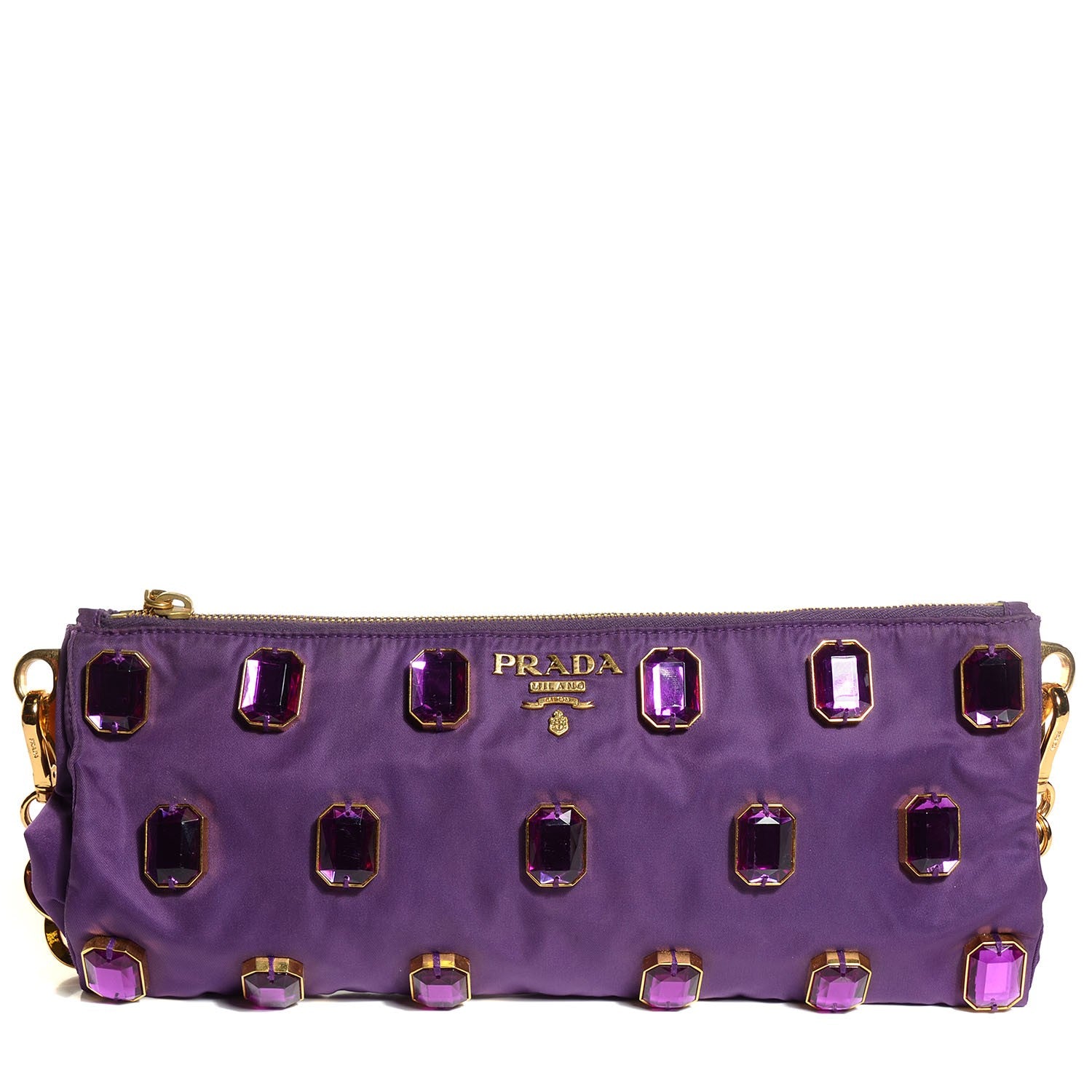 Prada Tessuto Nylon Pietre Jeweled Shoulder Bag Anemone 1 of 11