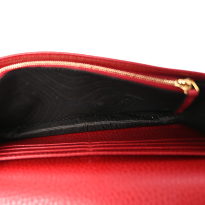 Gucci Dollar Calfskin Mini GG Marmont Chain Wallet Hibiscus Red 5 of 10