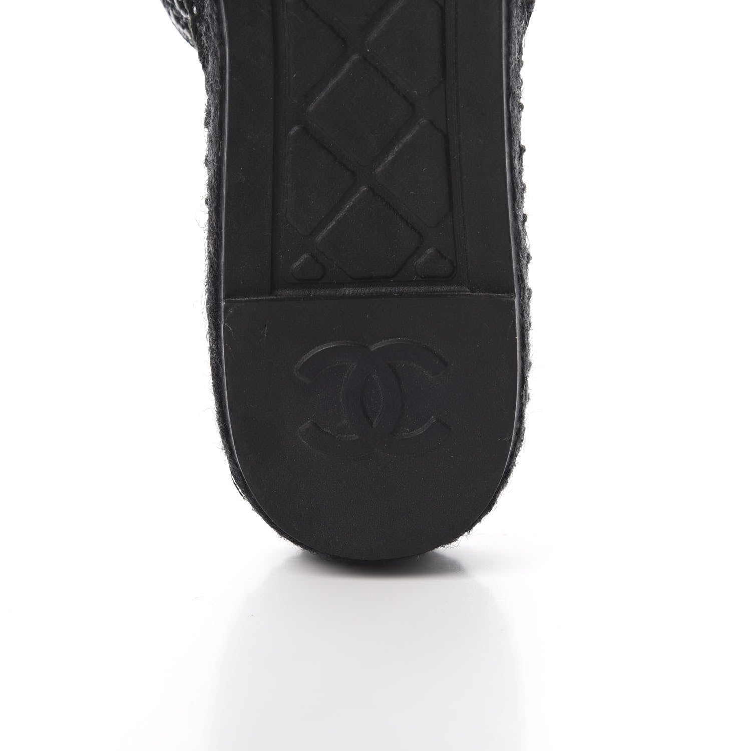 Chanel Tweed CC Espadrilles Mule 38 Black 8 of 10
