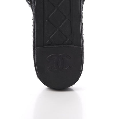 Chanel Tweed CC Espadrilles Mule 38 Black 8 of 10