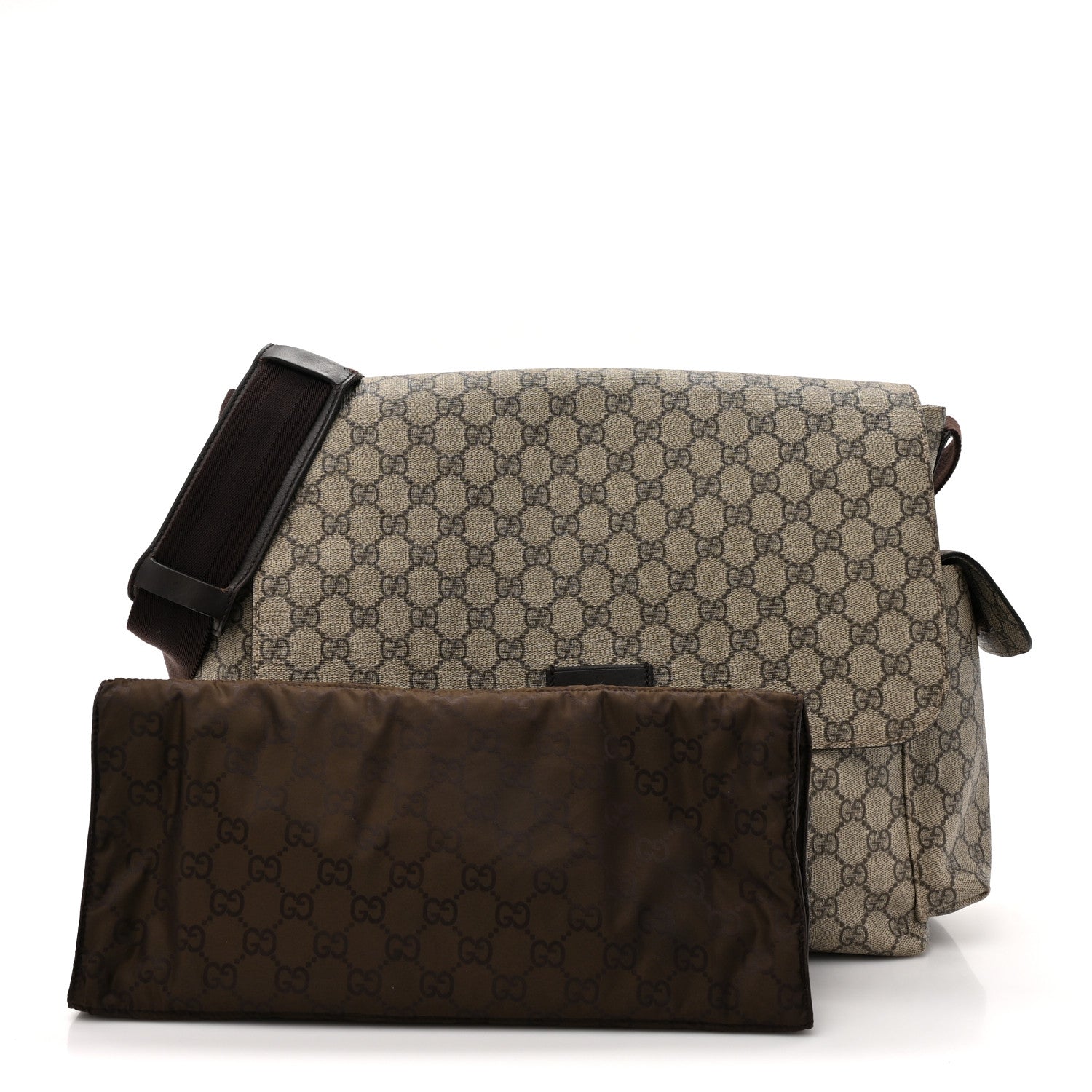 Gucci GG Plus Monogram Messenger Diaper Bag Dark Brown 3 of 20