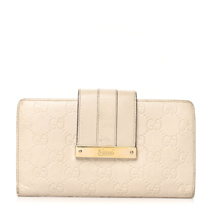 Gucci Guccissima Ladies Web Long Wallet Off White 1 of 18