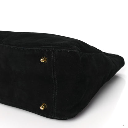 Fendi Suede Calfskin Holdall Tote Black 9 of 10