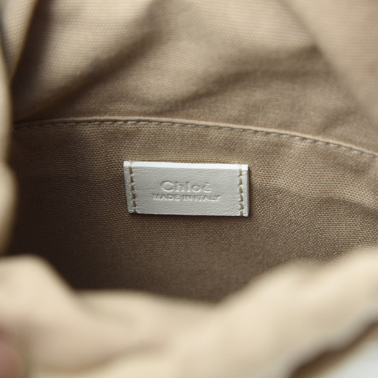Calfskin Logo Mini Roy Bucket Bag Natural White