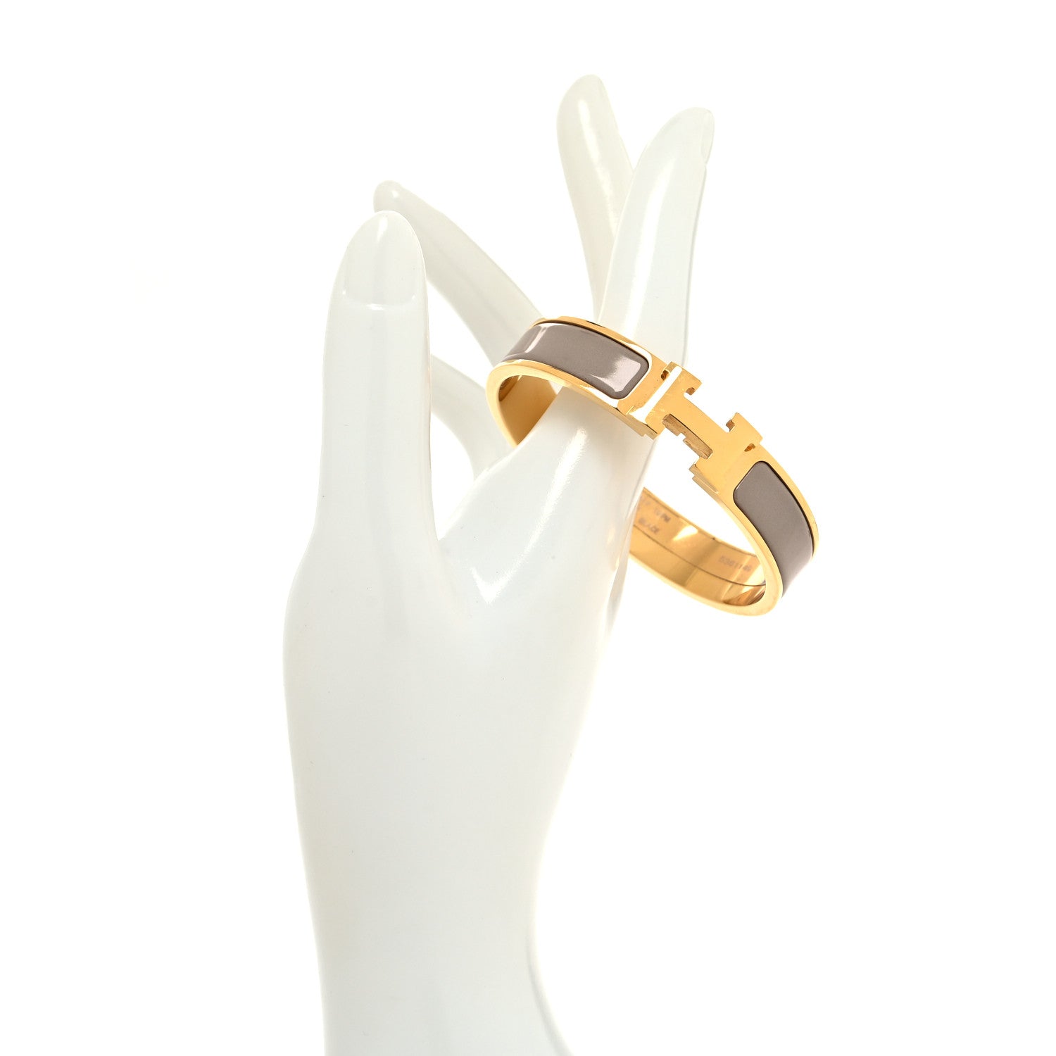 Hermes Enamel Clic Clac H Narrow Bracelet PM Marron Glace 2 of 5