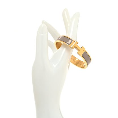 Hermes Enamel Clic Clac H Narrow Bracelet PM Marron Glace 2 of 5