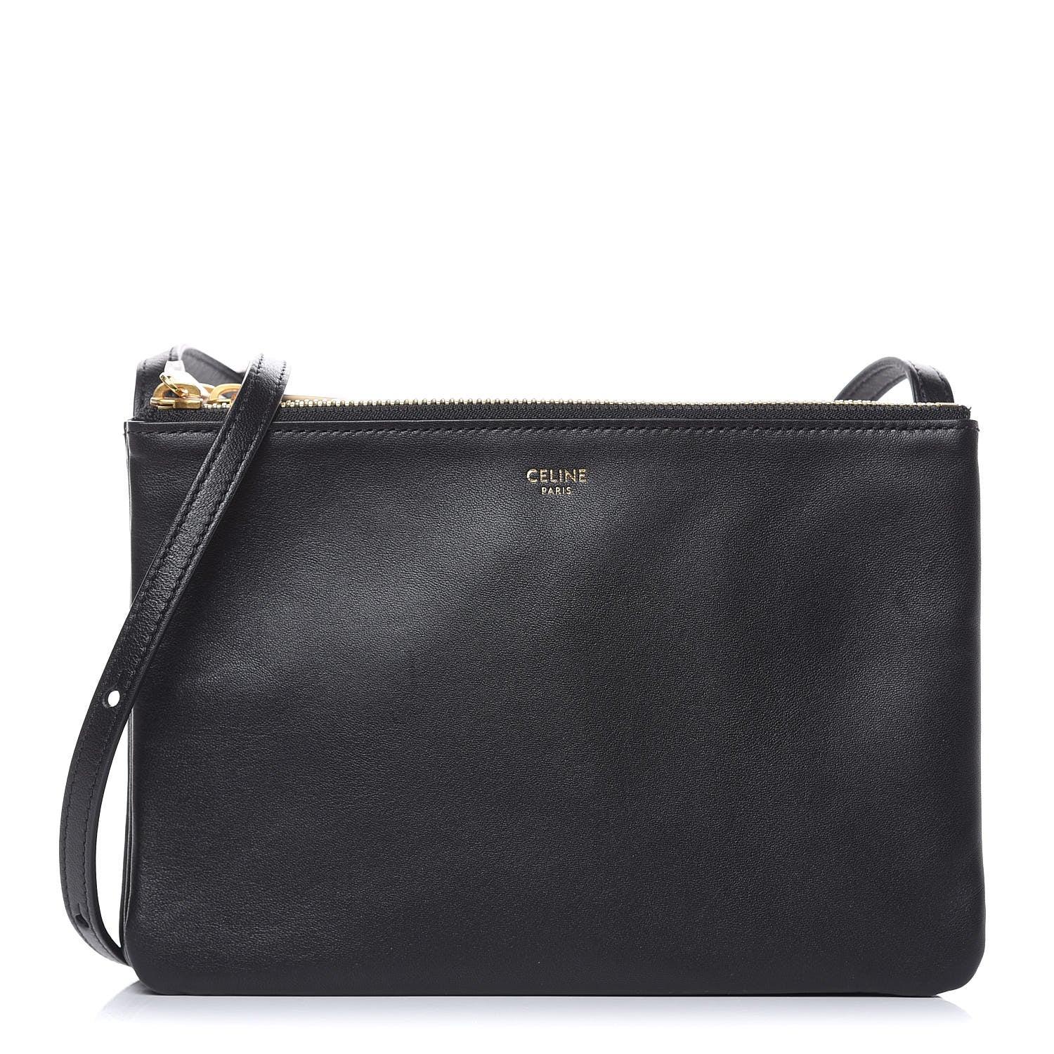 Celine Lambskin Small Trio Crossbody Bag Black 1 of 12