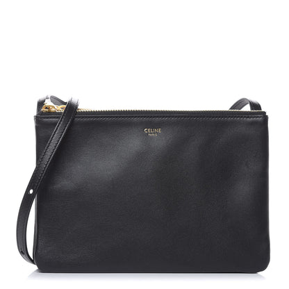 Celine Lambskin Small Trio Crossbody Bag Black 1 of 12