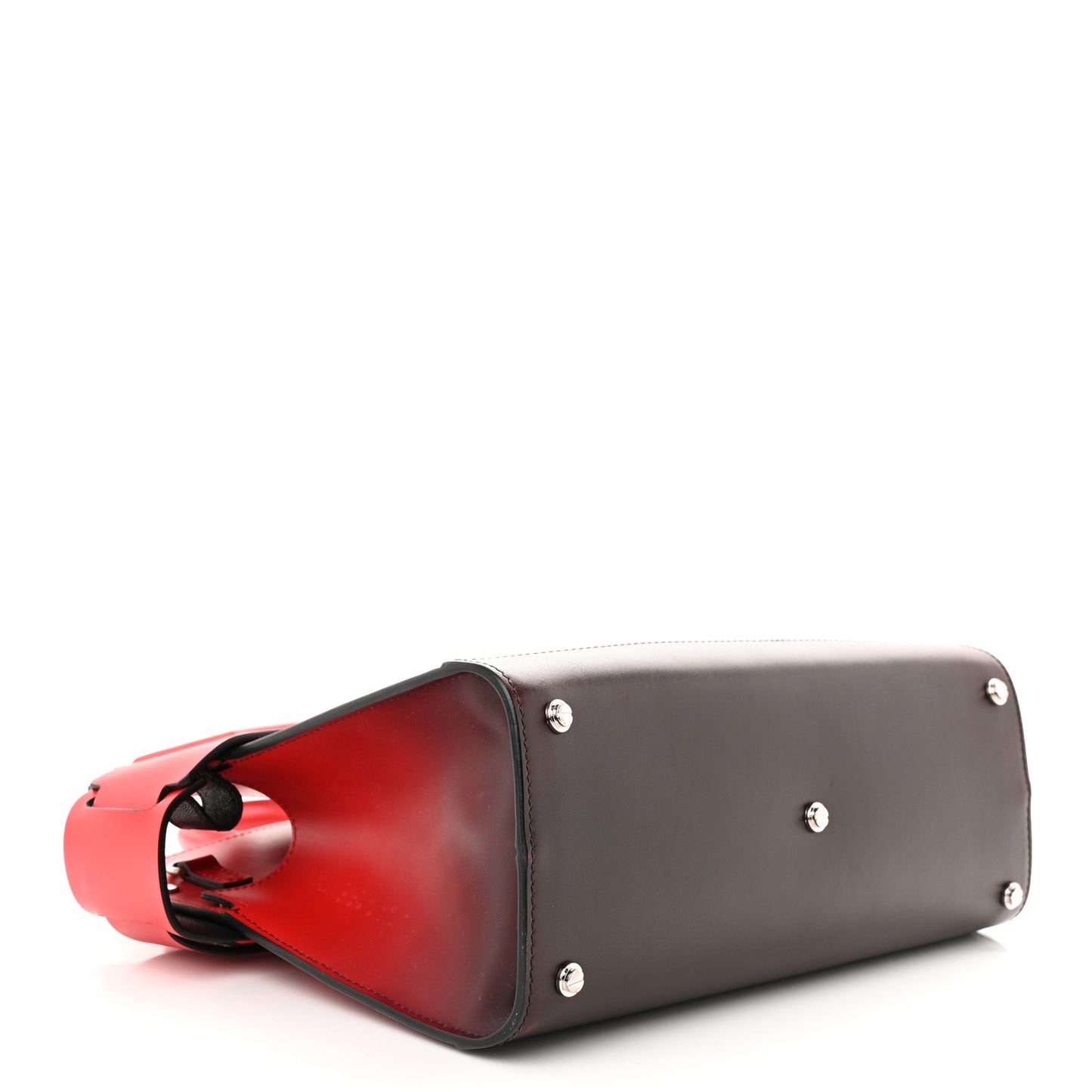 Smooth Calfskin Small Degrade Horizon Satchel Red Black