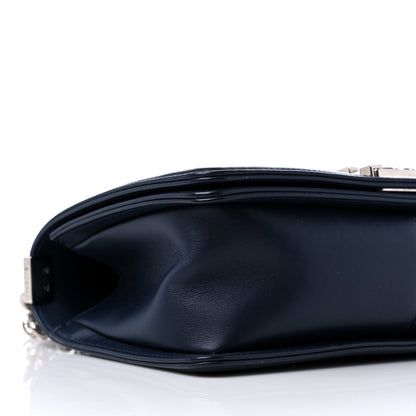 Chanel Calfskin Chevron Quilted New Medium Boy Flap Dark Navy Blue 8 of 9