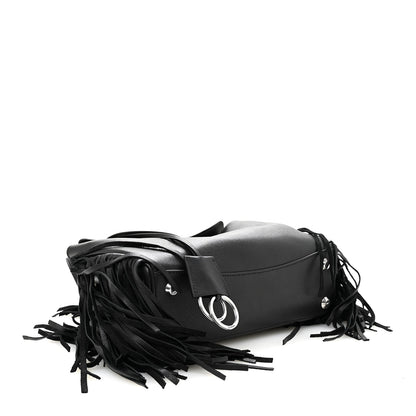 Balenciaga Natural Smooth Madeline Calfskin Fringes Small Rodeo Top Handle Handbag Black 4 of 9