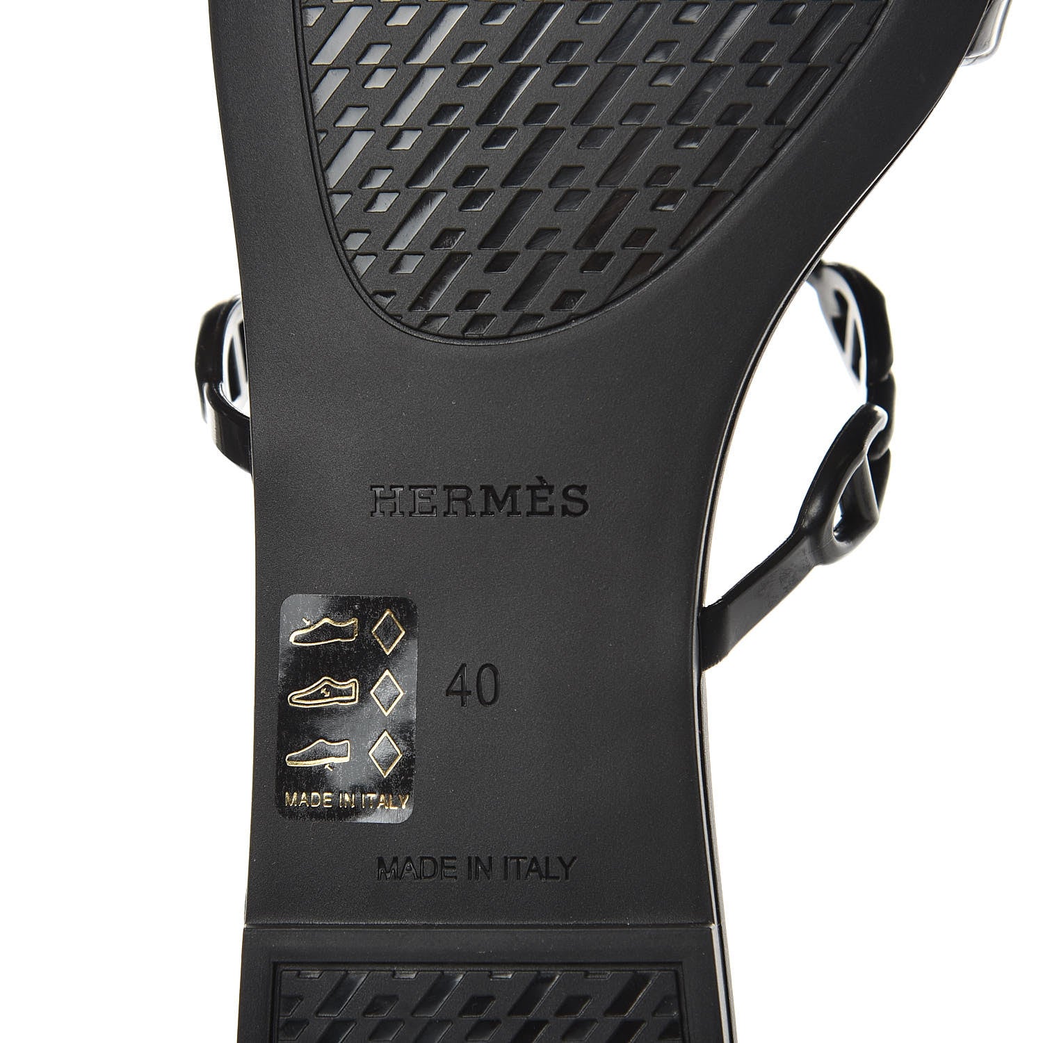 Hermes Rubber Chaine d'Ancre Rivage Sandals 40 Black 7 of 7
