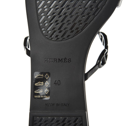 Hermes Rubber Chaine d'Ancre Rivage Sandals 40 Black 7 of 7