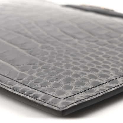 Givenchy Calfskin Crocodile Embossed Medium Antigona Pouch Grey 10 of 10