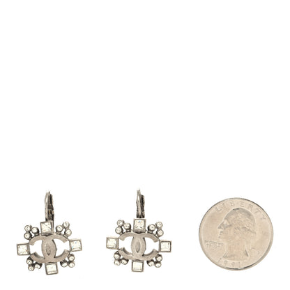 Chanel Swarovski Crystal CC Clip On Earrings Silver 2 of 4