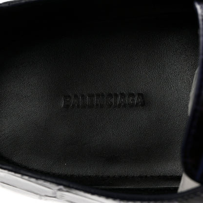 Balenciaga Calfskin Crocodile Embossed Mens Derby Shoes 44 Blue 6 of 7