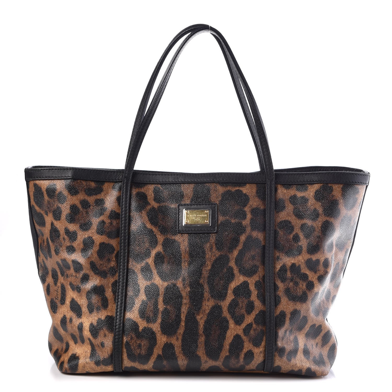 Dolce & Gabbana Coated Canvas Leopard Print Miss Escape Tote 1 of 7